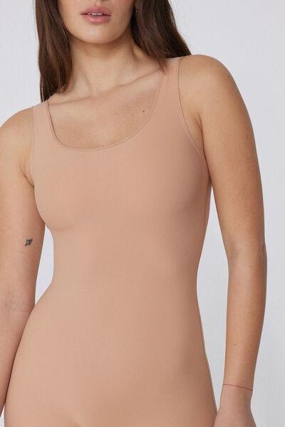 Beige Laser Cut Shaping Playsuit, , large image number 3