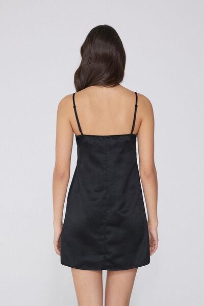 Black Satin And Lace Slip, , large image number 2