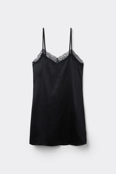 Black Satin And Lace Slip, , large image number 4