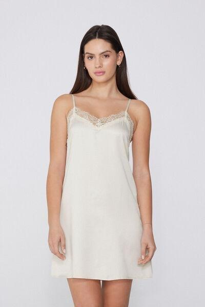 Cream Satin And Lace Slip, , medium
