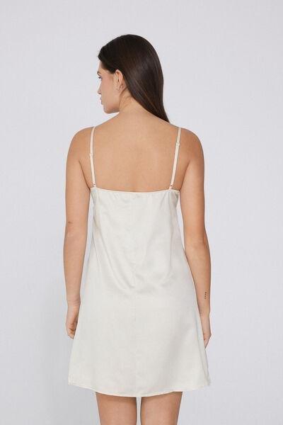 Cream Satin And Lace Slip, , large image number 2