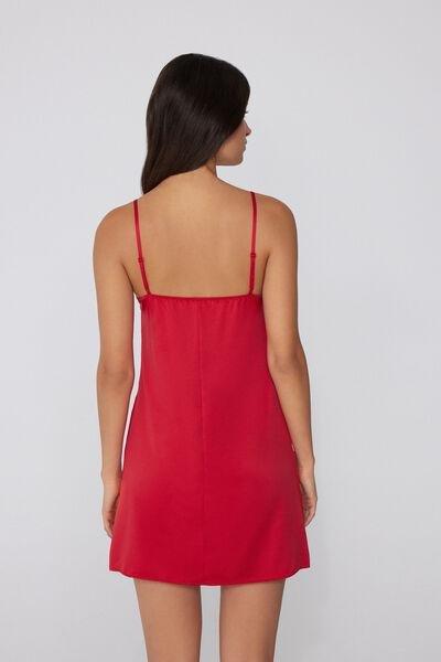 Red Adjustable Shoulder Straps Satin Slip Dress, 5701_873V, large image number 1