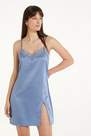 Tezenis - Blue Satin And Lace Camisole With Narrow Shoulder Straps