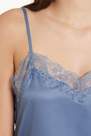 Tezenis - Blue Satin And Lace Camisole With Narrow Shoulder Straps