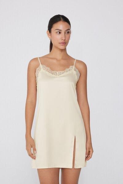 Cream Narrow Shoulder Straps Camisole, Ivory Cream, large image number 1