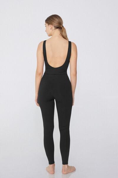 Black Sport Wide-Strap Bodysuit, , large image number 2
