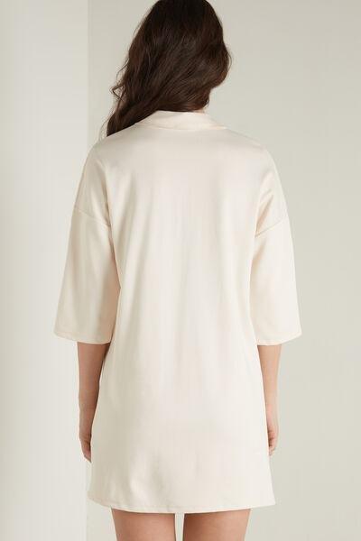 Cream Milano Stitch Zip And Collar Dress, 5701_521U, large image number 2
