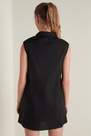 Tezenis - Black Sleeveless Buttoned Cotton Shirt Dress