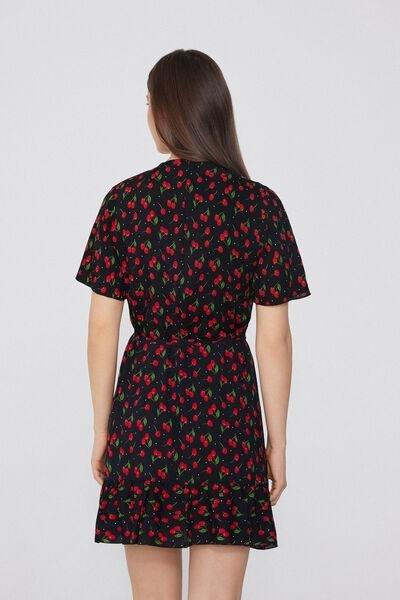 Black Short Wrap Dress, , large image number 2