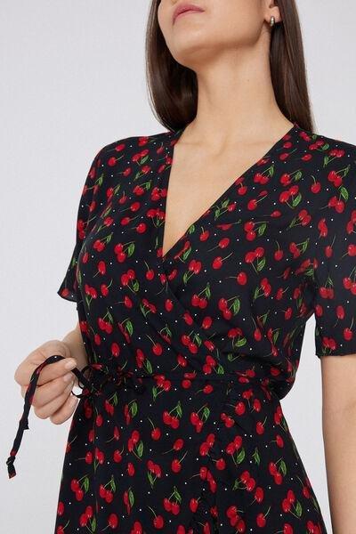 Black Short Wrap Dress, , large image number 3