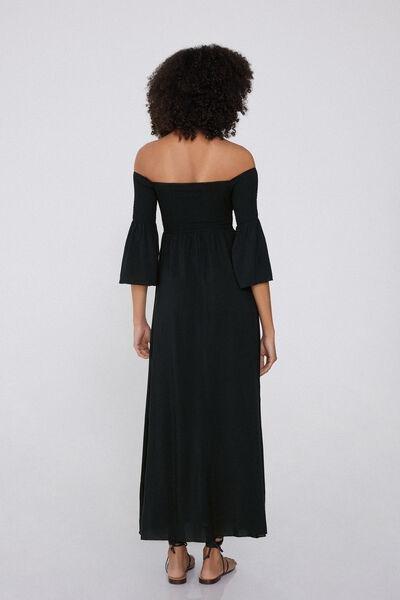 Black Off-The-Shoulder Dress, Black, medium