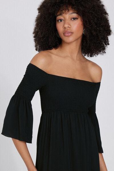 Black Off-The-Shoulder Dress, , large image number 3