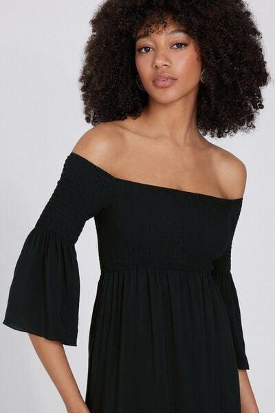 Black Off-The-Shoulder Dress, Black, large image number 3
