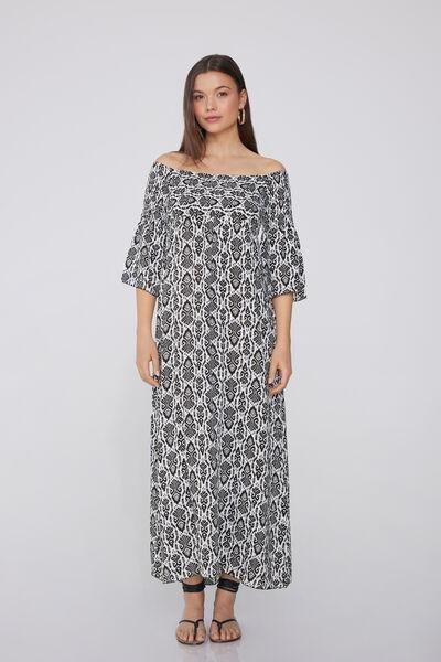 Multicolour Off-The-Shoulder Dress, 5701_896Y, large image number 0