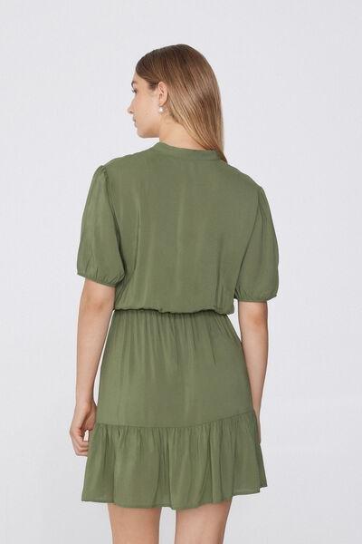 Green Ruffle Trimmed Dress, , large image number 2