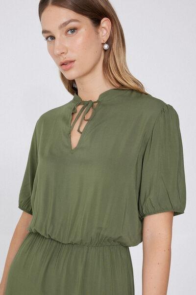Green Ruffle Trimmed Dress, , large image number 3