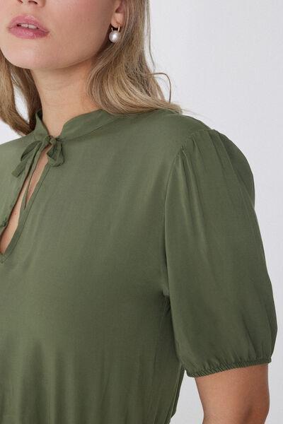 Green Ruffle Trimmed Dress, , large image number 3