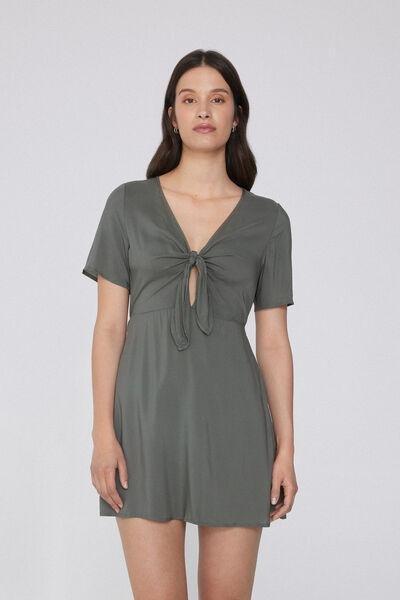 Green Short Sleeve Viscose Dress, 5701_732Y, medium