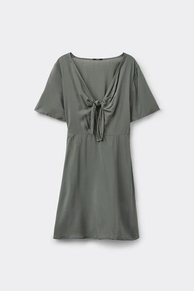 Green Short Sleeve Viscose Dress, 5701_732Y, large image number 4