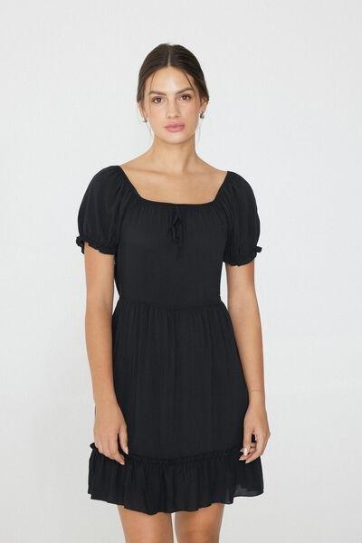 Black Short Sleeve Dress, , large image number 0