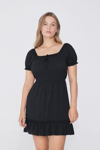 Black Short Sleeve Dress, , large image number 0
