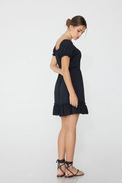 Black Short Sleeve Dress, , large image number 1