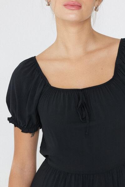 Black Short Sleeve Dress, , large image number 3