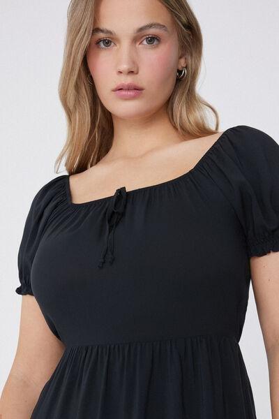 Black Short Sleeve Dress, , large image number 3