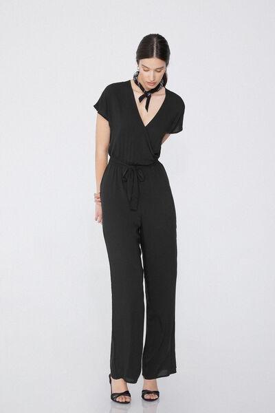 Black Short Sleeves Jumpsuit, , large image number 1