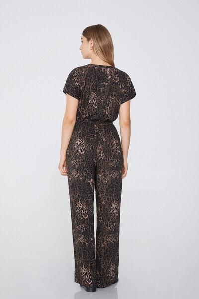Multicolour Animal Print Short Sleeves Jumpsuit, , large image number 2