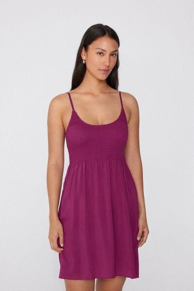 Pink Narrow Sholder Straps Dress, , medium