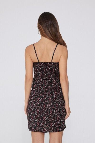 Black Narrow Sholder Straps Dress, 5701_753Y, medium