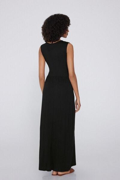 Black Long Lightweight Dress, Black, large image number 2