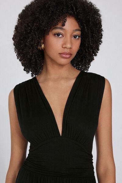 Black Long Lightweight Dress, Black, large image number 3