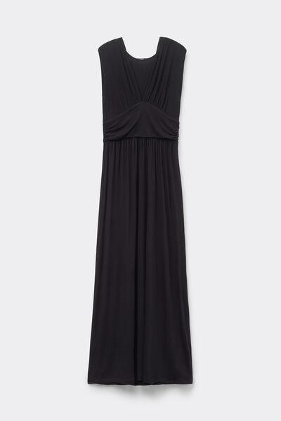 Black Long Lightweight Dress, Black, large image number 4