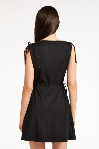 Tezenis Black Cotton Dress Size Medium