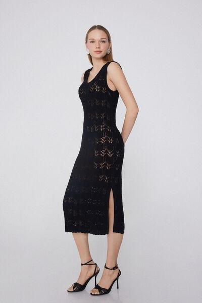 Black Short Crochet Dress, , large image number 1
