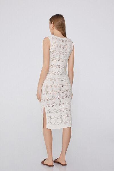 White Short Crochet Dress, , large image number 2