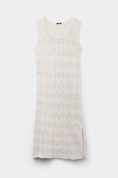 White Short Crochet Dress, , large image number 4