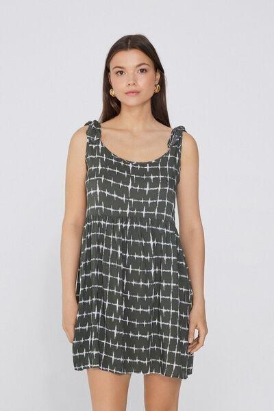 Green Short Knotted Dress, , large image number 0