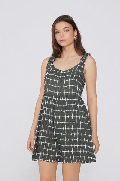 Green Short Knotted Dress, , large image number 1