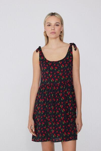 Black Short Knotted Dress, , large image number 0
