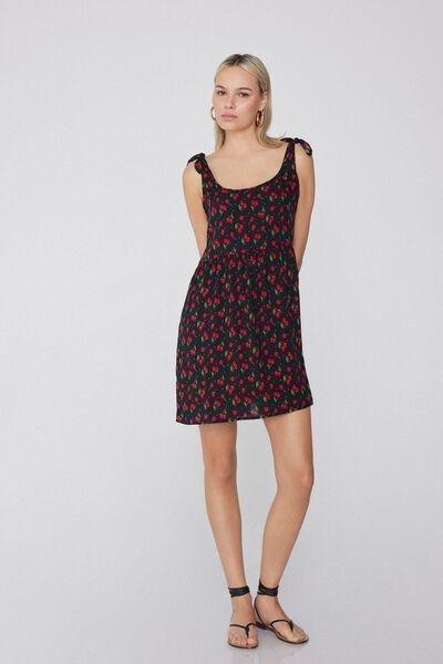 Black Short Knotted Dress, , large image number 1