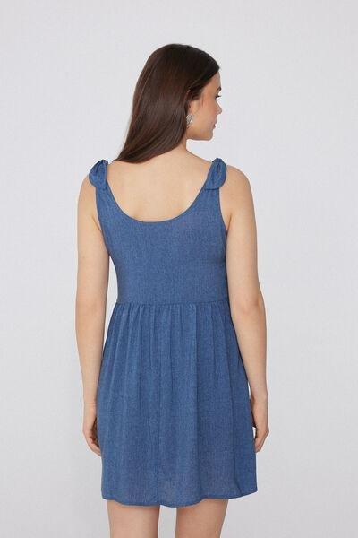 Blue Short Knotted Dress, , large image number 2