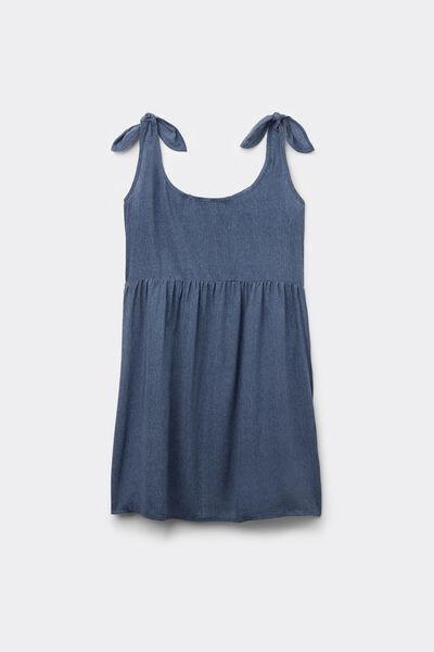 Blue Short Knotted Dress, , large image number 4