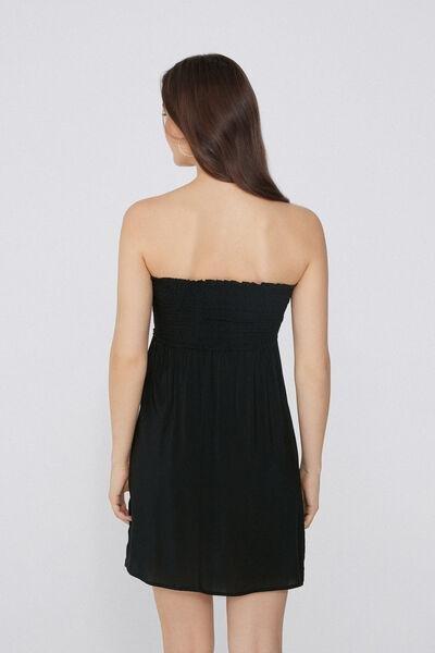 Black Short Bandeau Dress, Black, large image number 2