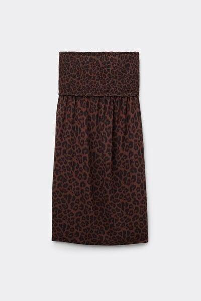 Brown Short Bandeau Dress, , large image number 3