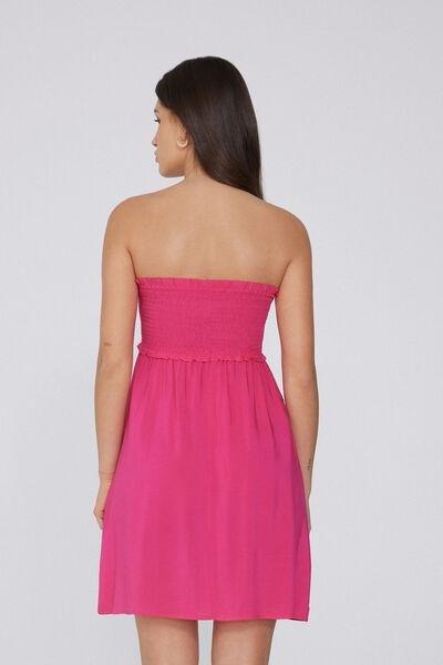 Pink Short Smock Stitch Dress, , large image number 2