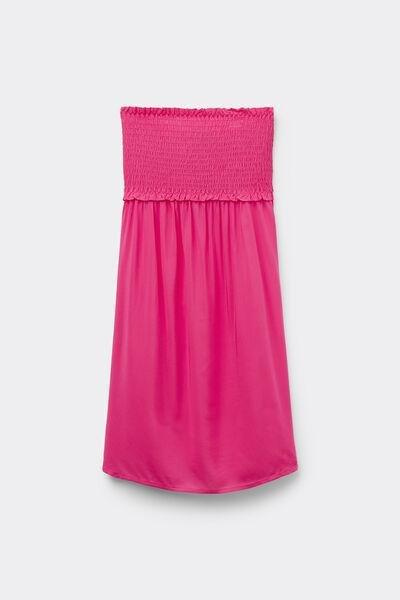 Pink Short Smock Stitch Dress, , large image number 4