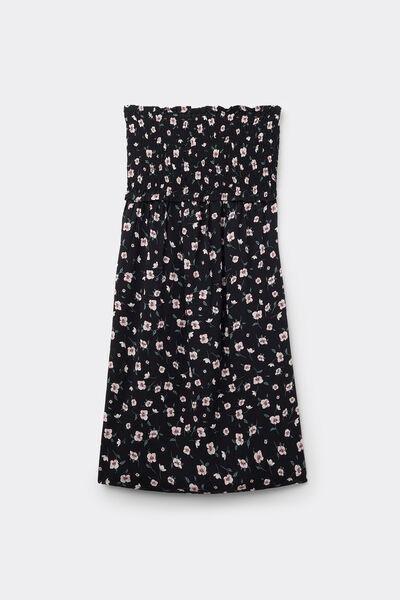 Black Smock Stitch Short Dress, , large image number 4